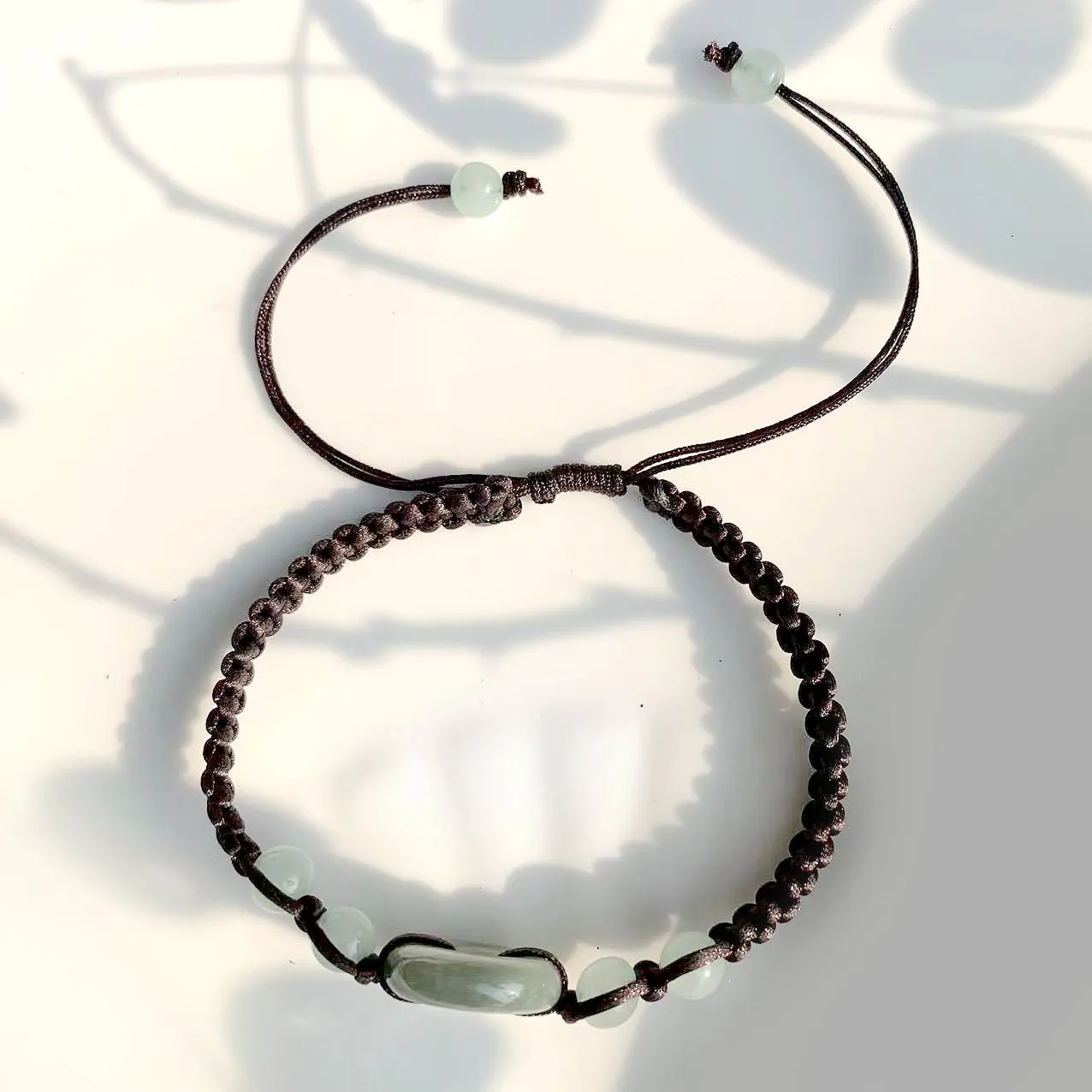 Naturally Calming Myanmar Jade Braided Bracelet