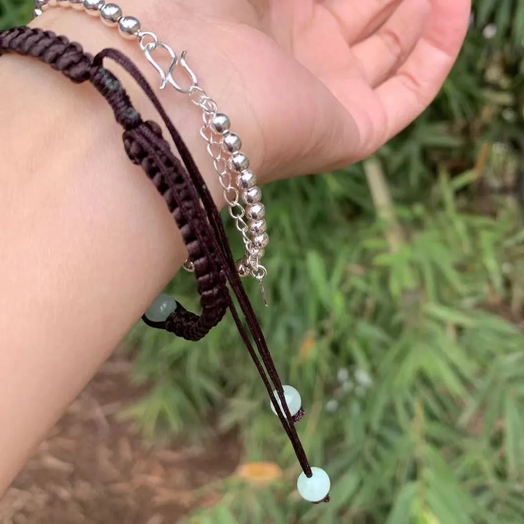 Naturally Calming Myanmar Jade Braided Bracelet