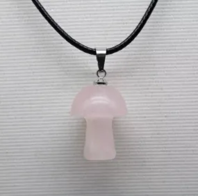 Necklace - Mushroom - Rose Quartz
