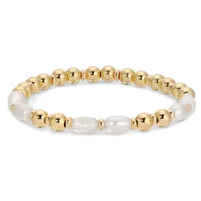 Oblong Pearl Stretch Bracelet