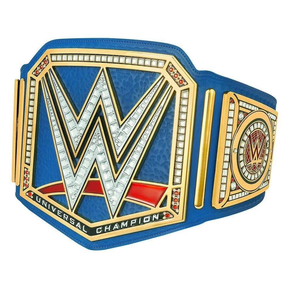 OFFICIAL WWE AUTHENTIC UNIVERSAL CHAMPIONSHIP BLUE REPLICA TITLE BELT 2MM ADULT SIZE