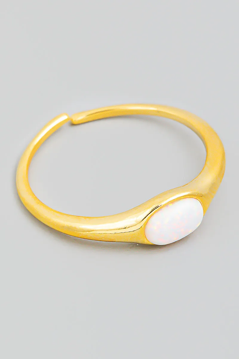 Opal Adjustable Ring in Gold