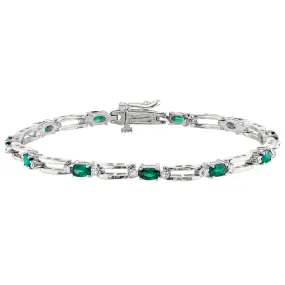 Oval Emerald and Diamond Bracelet