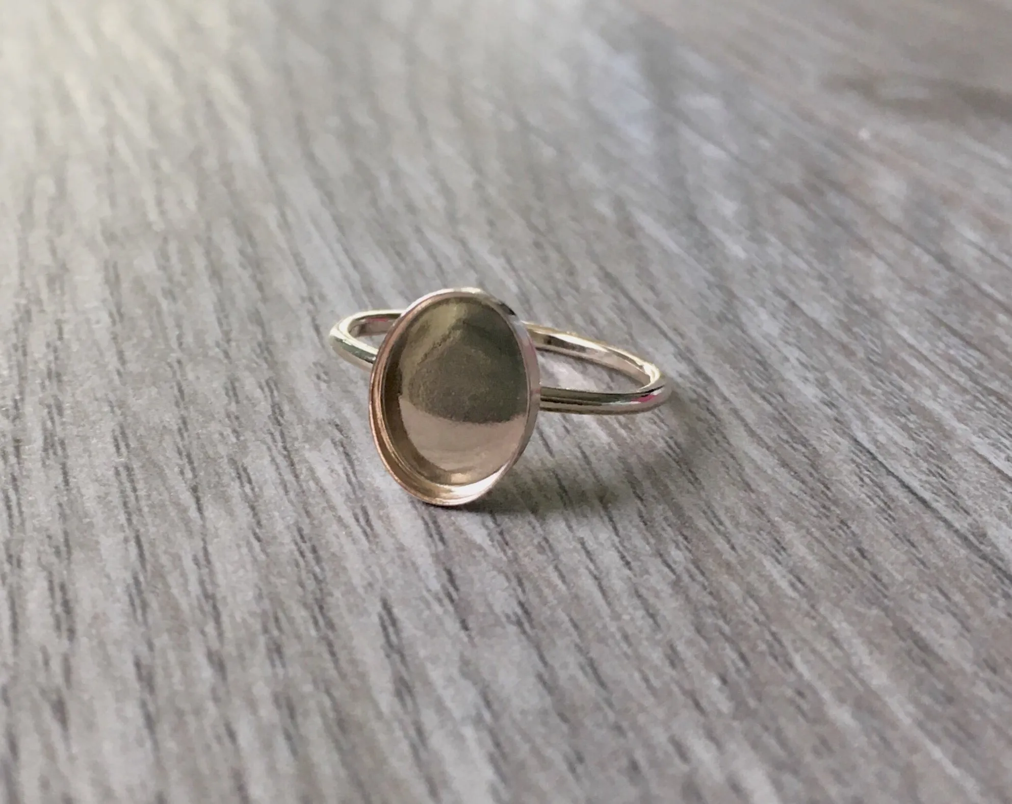 Oval Gold Filled Ring Blank Setting | 6x4, 7x5, 6x8, 8x10