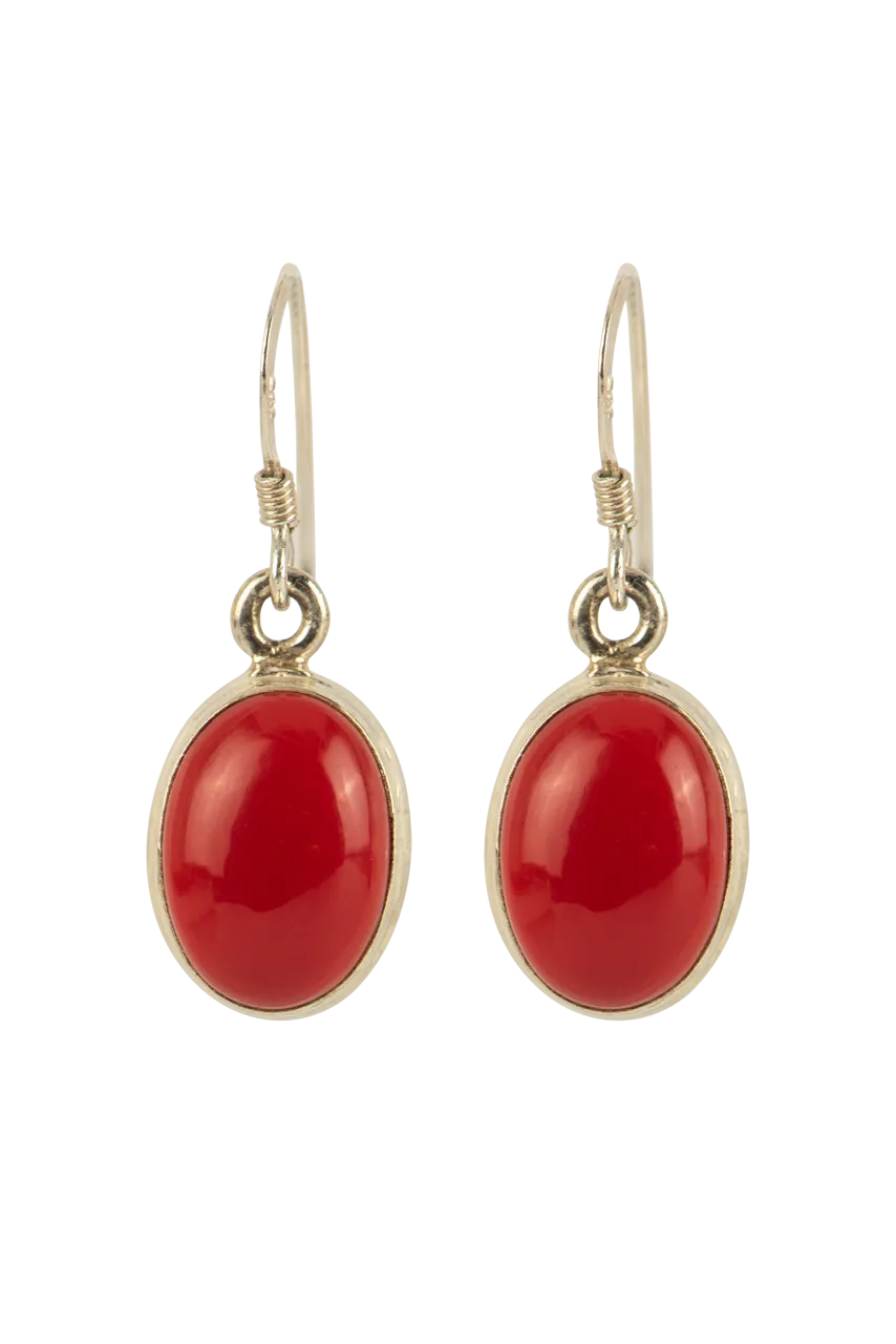 Paige Wallace Oval Coral Earrings