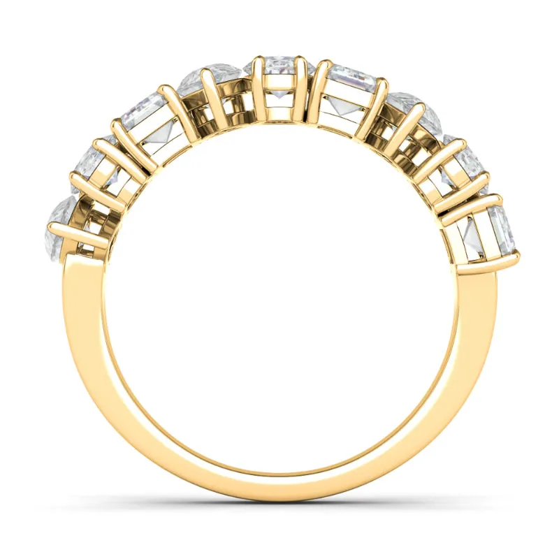 Pear Oval Emerald Diamond Half Eternity Band