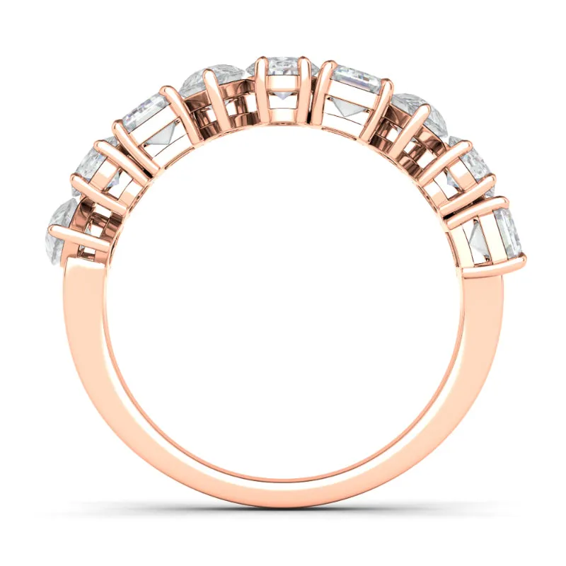 Pear Oval Emerald Diamond Half Eternity Band