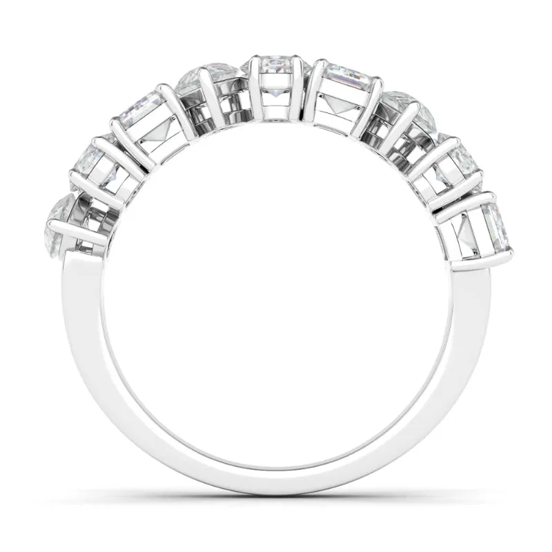 Pear Oval Emerald Diamond Half Eternity Band