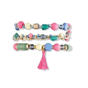 Pink & Green Bracelet Set
