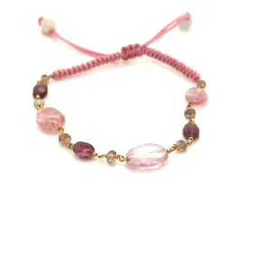 Pink Tourmaline & Jadeite Bracelet