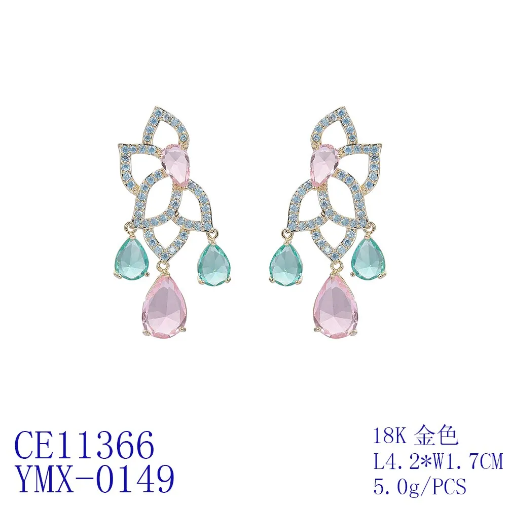 Popular Cubic Zircon CZ Earrings for Wedding, Crystals Earring for Bride, Women Girl Birthday Party Jewelry CE11366