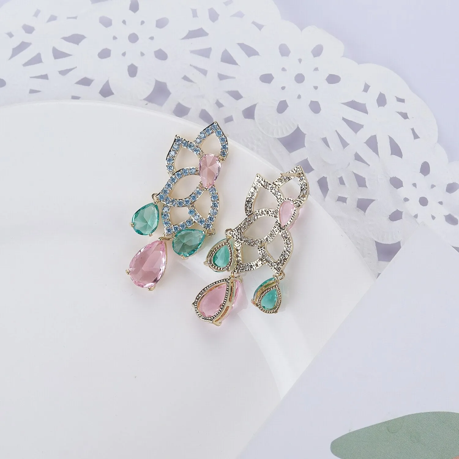Popular Cubic Zircon CZ Earrings for Wedding, Crystals Earring for Bride, Women Girl Birthday Party Jewelry CE11366