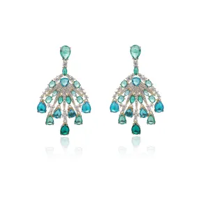 Popular Cubic Zircon CZ Earrings for Wedding, Crystals Flower Earring for Bride, Women Girl Birthday Party Jewelry CE11500