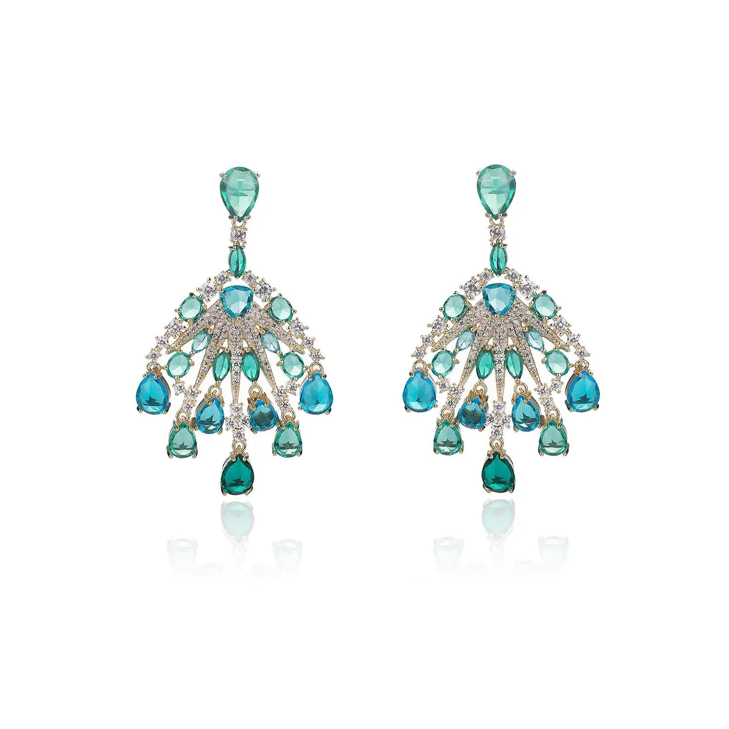 Popular Cubic Zircon CZ Earrings for Wedding, Crystals Flower Earring for Bride, Women Girl Birthday Party Jewelry CE11500