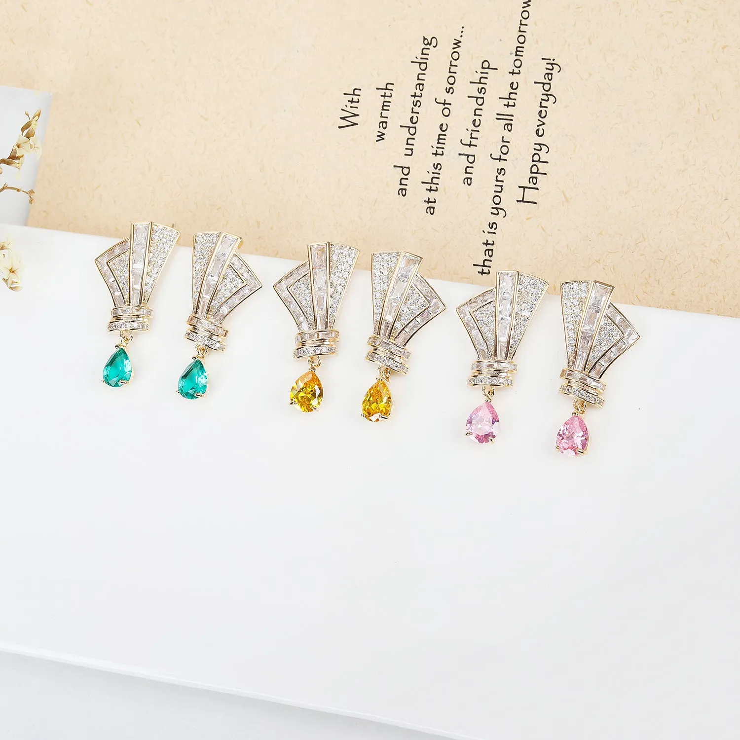 Popular Cubic Zircon Dangle Wedding Earring for Bridal Accessories Jewelry CE11693