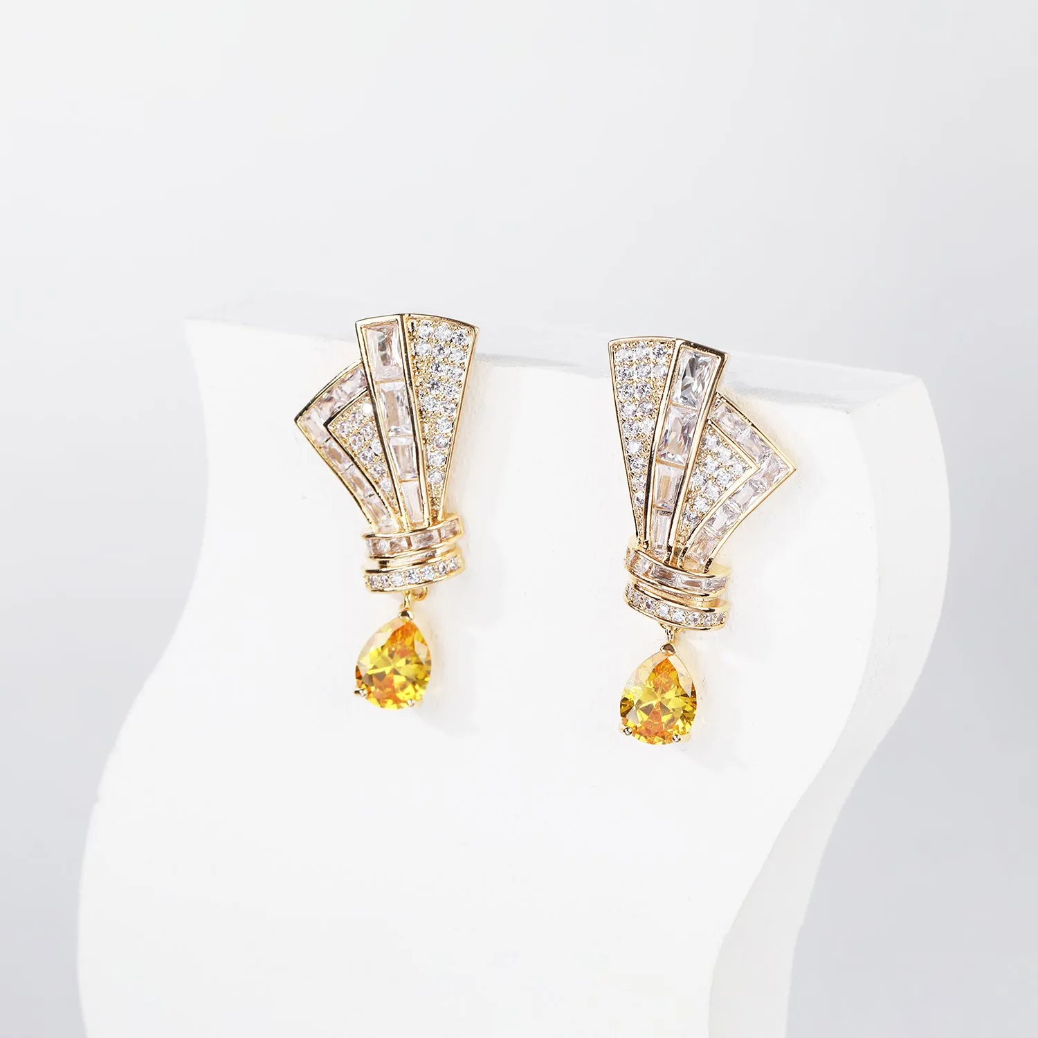 Popular Cubic Zircon Dangle Wedding Earring for Bridal Accessories Jewelry CE11693