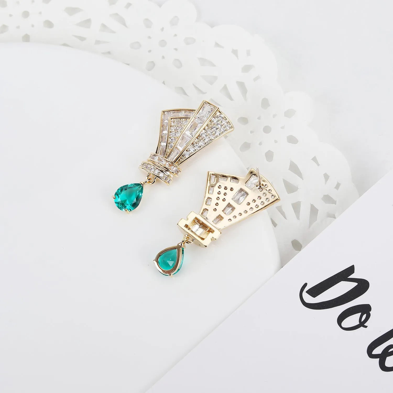 Popular Cubic Zircon Dangle Wedding Earring for Bridal Accessories Jewelry CE11693