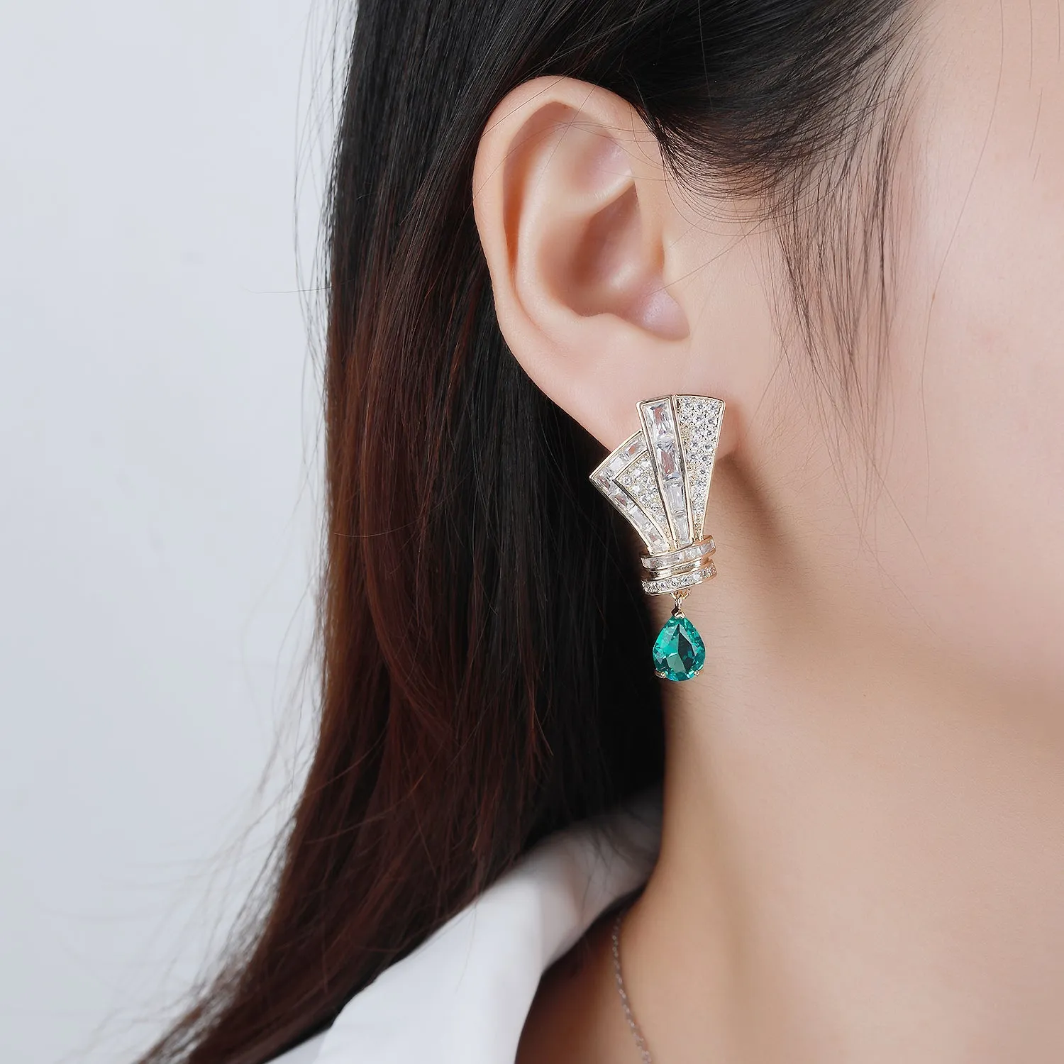Popular Cubic Zircon Dangle Wedding Earring for Bridal Accessories Jewelry CE11693