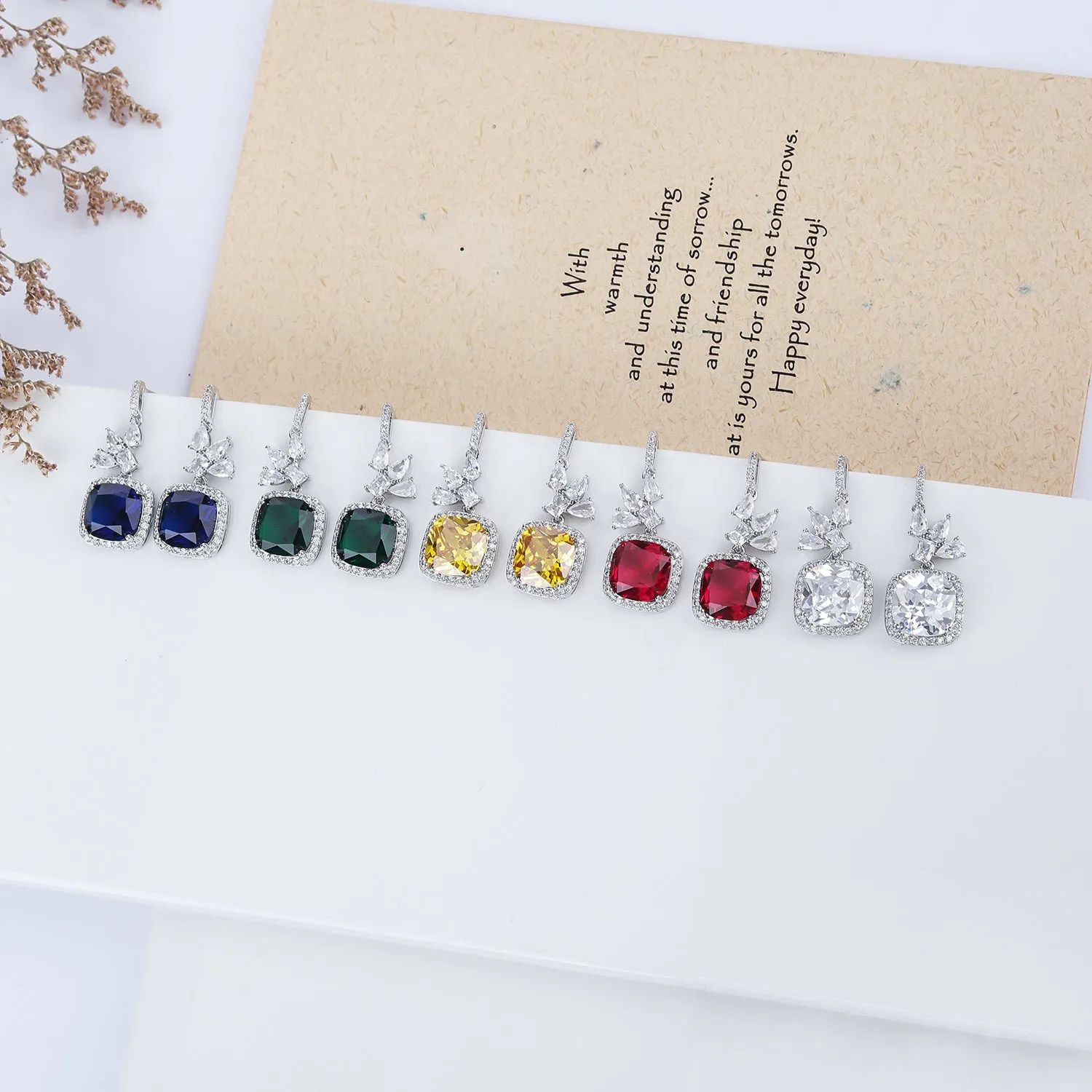 Popular Zircon  Square Drop Earring, Women's Girl's Gatherings Jewelry CE11812