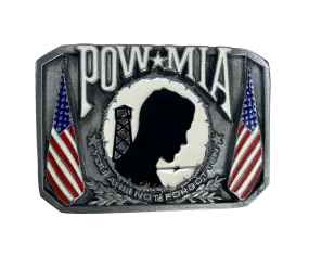 POW MIA Flag Belt Buckle