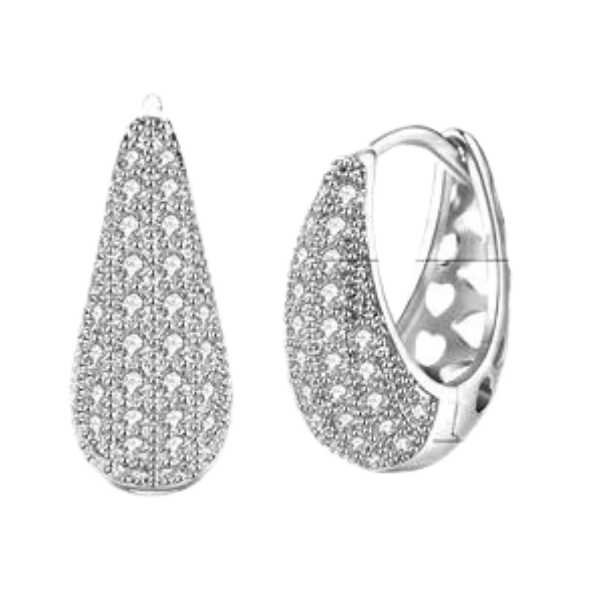 Pre Order:  Hearts Zircon Copper Huggie Earrings