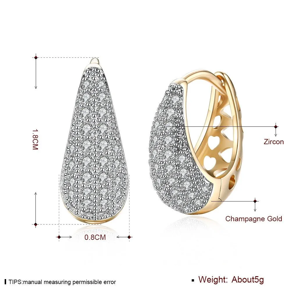 Pre Order:  Hearts Zircon Copper Huggie Earrings