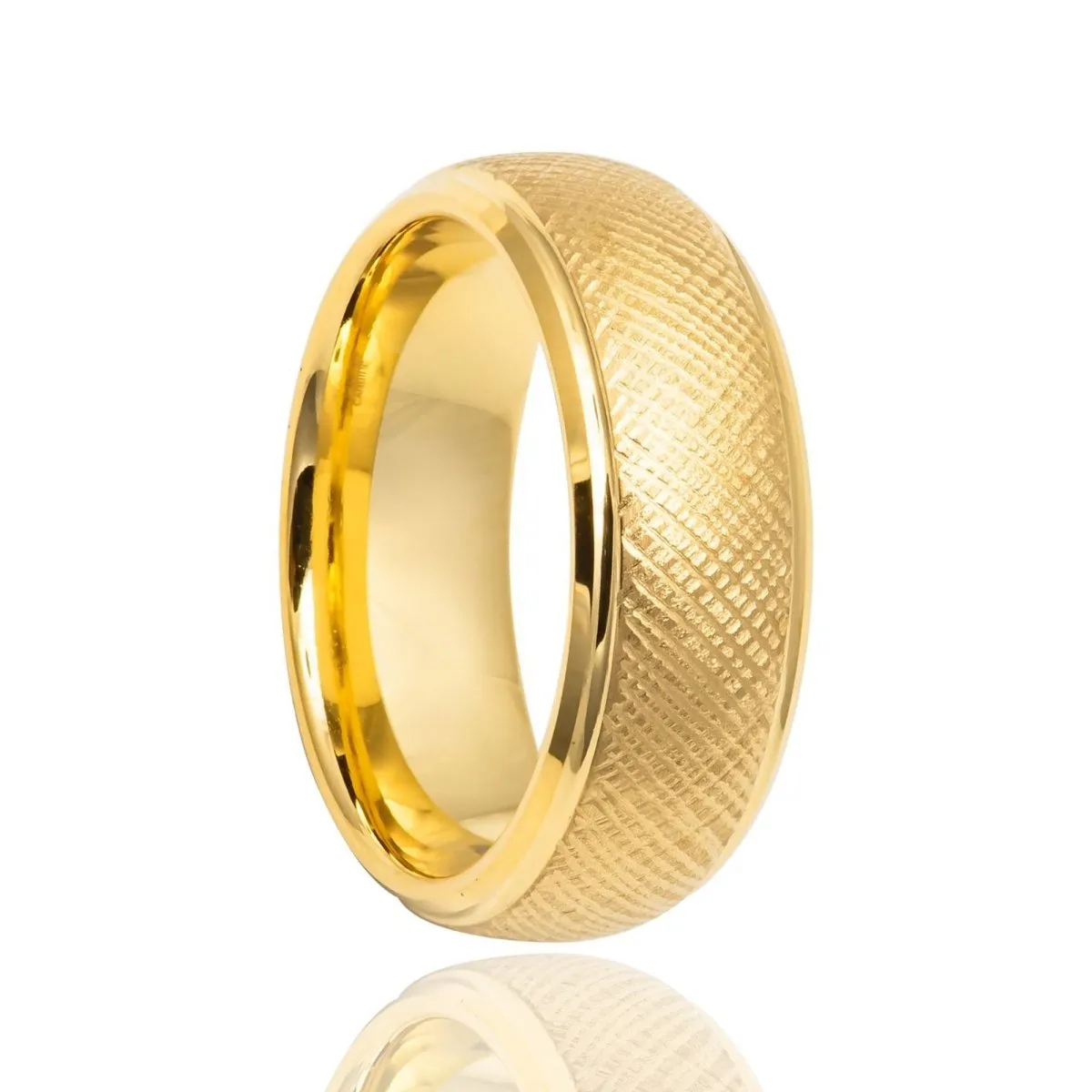 PYXIS | Tungsten Ring Yellow Gold Domed