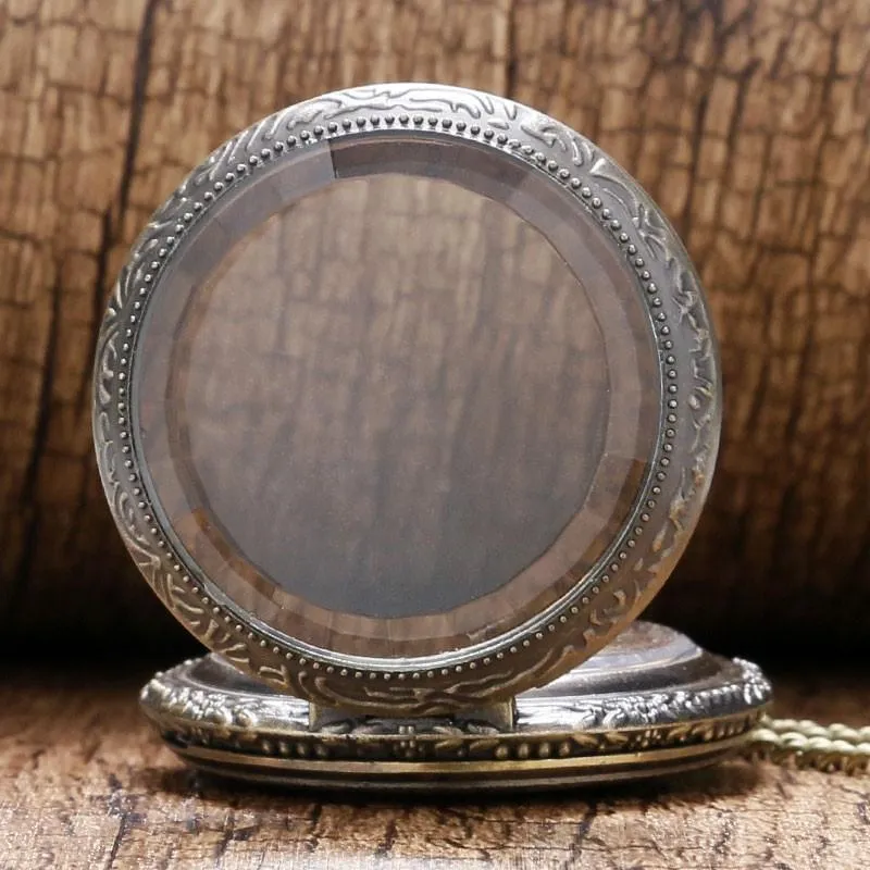 Quartz Open Face Magnifying Glass Pocket Watch  - Gustave