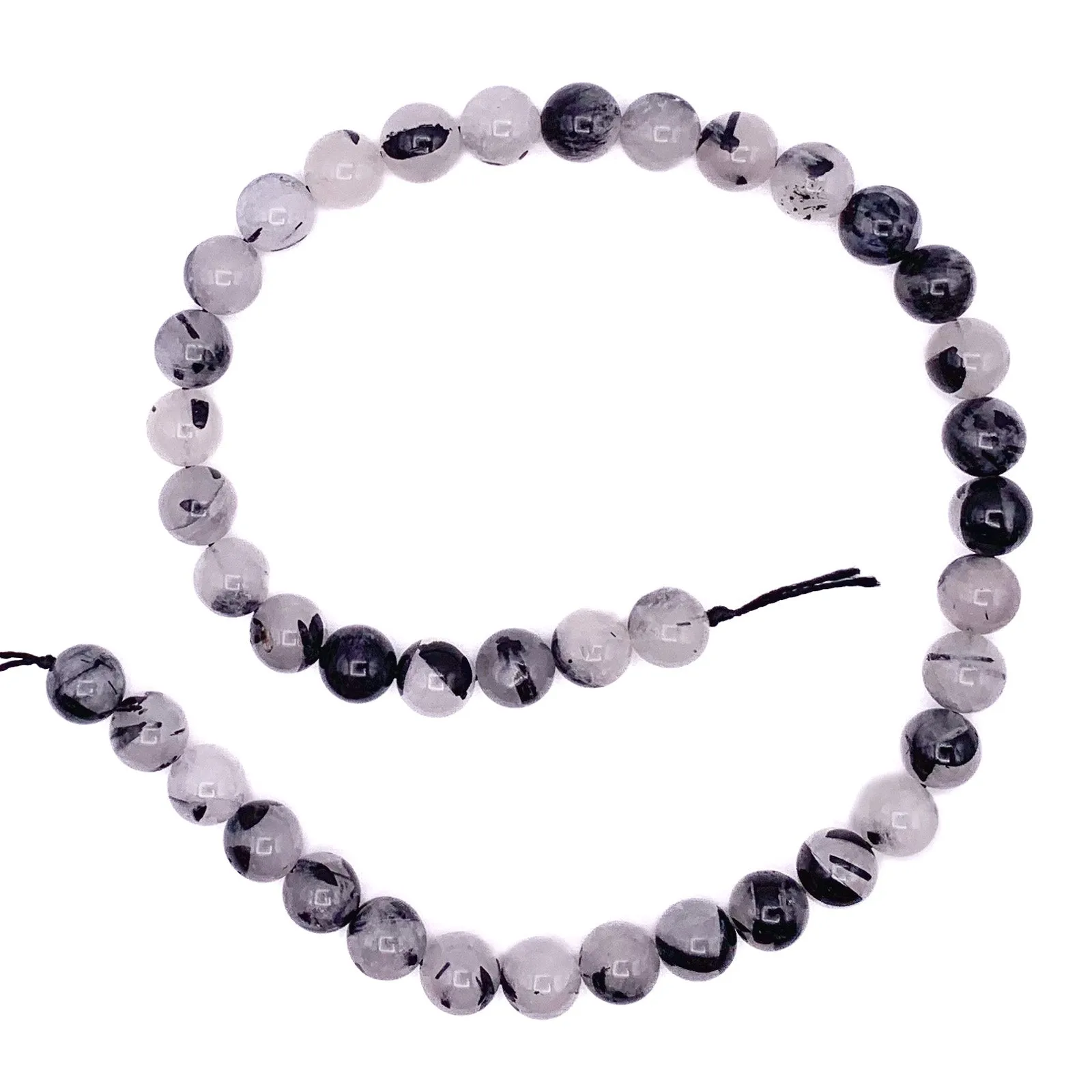Quartz Rutilated 10mm Smooth Rounds Bead Strand