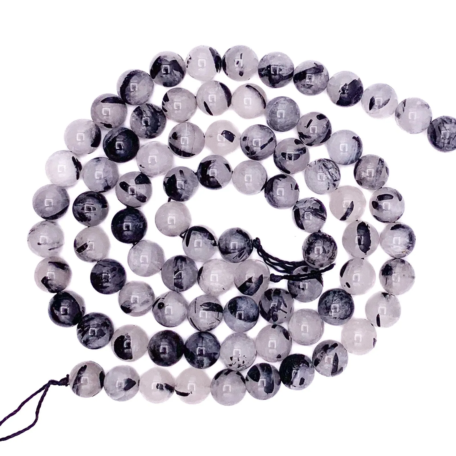 Quartz Rutilated 10mm Smooth Rounds Bead Strand