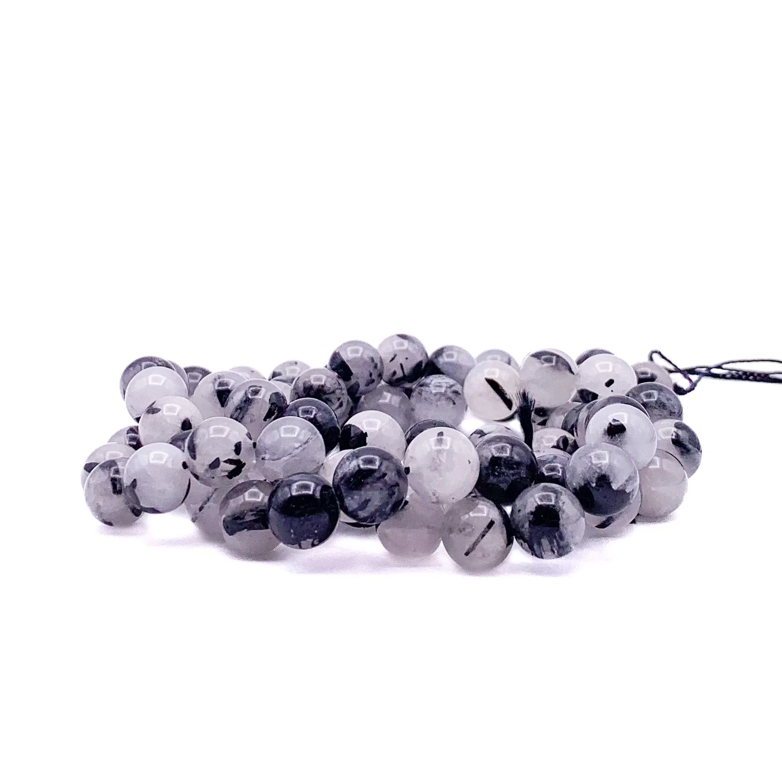 Quartz Rutilated 10mm Smooth Rounds Bead Strand