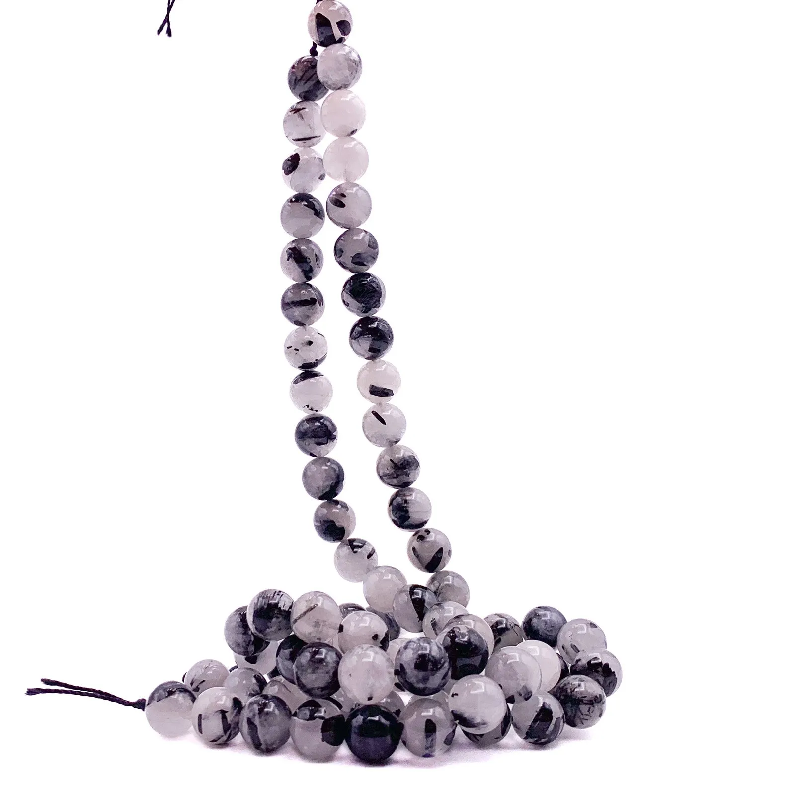 Quartz Rutilated 10mm Smooth Rounds Bead Strand