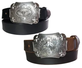 "Lil Horse and Stars" KIDS/CHILDRENS  Leather Belt/Buckle Combo