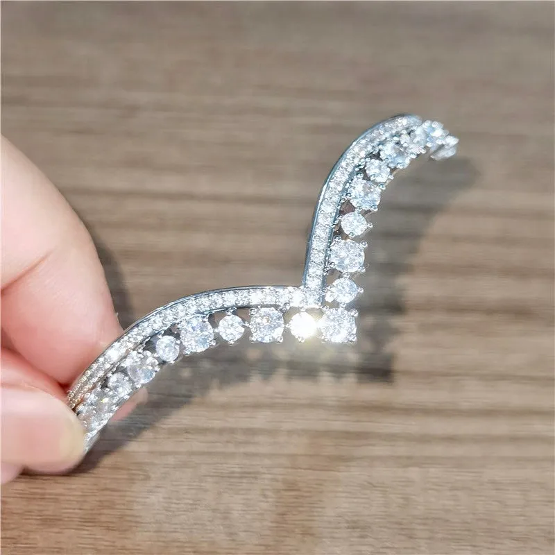 "Morena" - V-Shaped Cubic Zirconia Bridal Bracelet