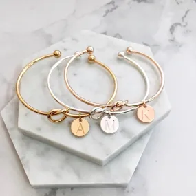 "Valerie" - Knot Bangle Bracelet - Available in Silver, Rose Gold and Yellow Gold