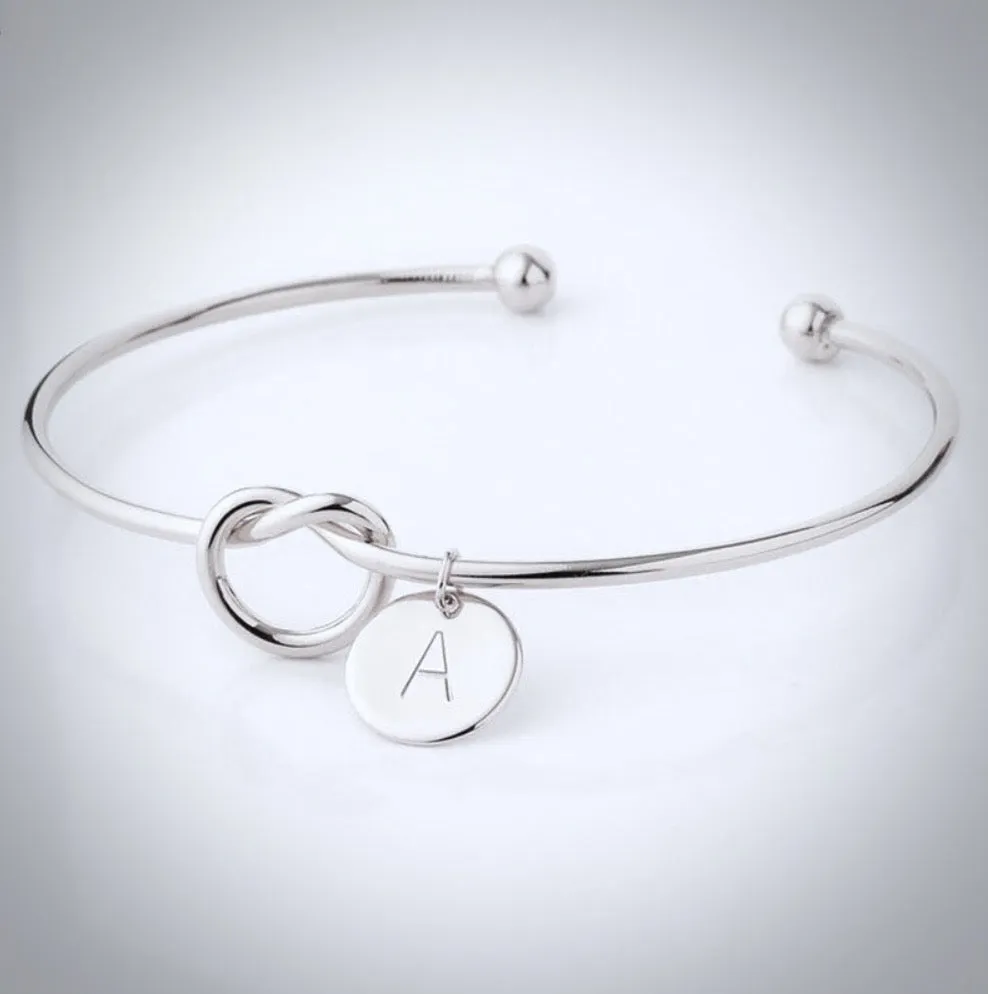 "Valerie" - Knot Bangle Bracelet - Available in Silver, Rose Gold and Yellow Gold