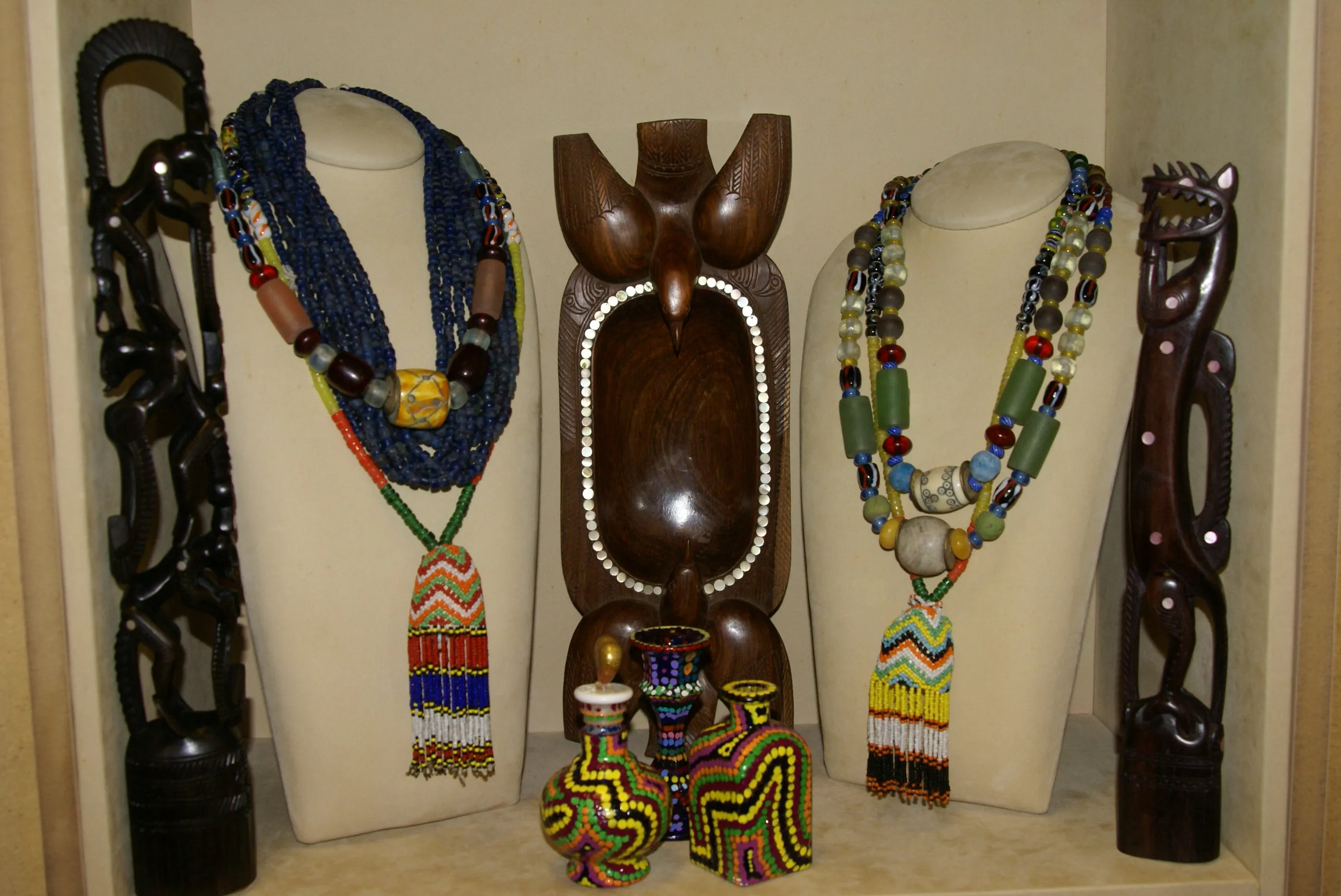 Rare Tribal Ethnic Dayak Iban Tribe Talisman Necklace: Antique Hand Crafted Magical Lukut Sekala , Old Trade Glass Beads, Amber beads, Stone Bead, Chinese Coins, collected in 1980’s Borneo Aristocrat Owner, Indonesia. NB3
