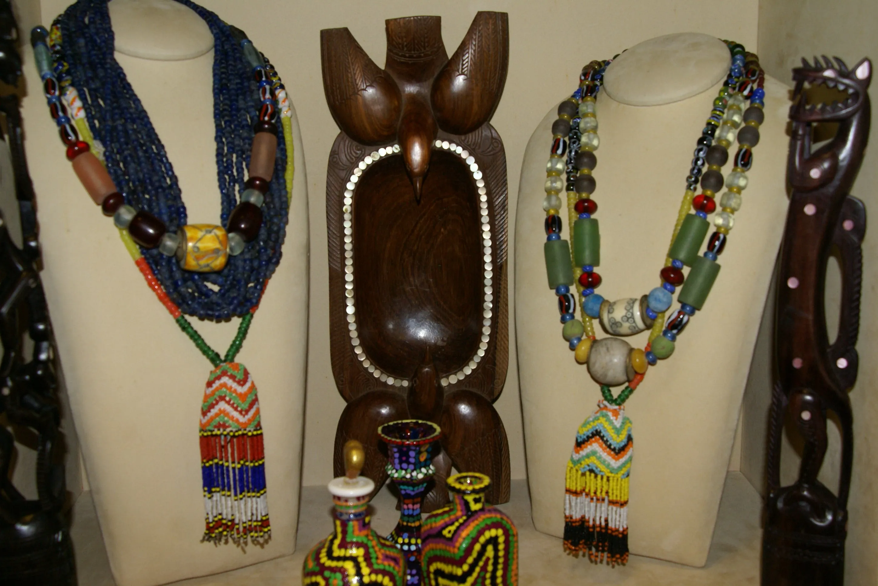 Rare Tribal Ethnic Dayak Iban Tribe Talisman Necklace: Antique Hand Crafted Magical Lukut Sekala , Old Trade Glass Beads, Amber beads, Stone Bead, Chinese Coins, collected in 1980’s Borneo Aristocrat Owner, Indonesia. NB3