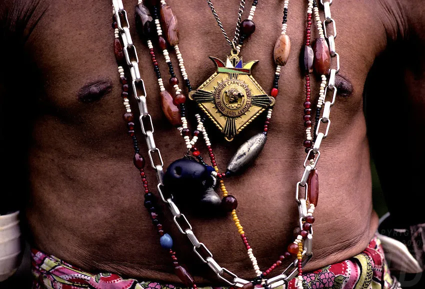 Rare Tribal Ethnic Dayak Iban Tribe Talisman Necklace: Antique Hand Crafted Magical Lukut Sekala , Old Trade Glass Beads, Amber beads, Stone Bead, Chinese Coins, collected in 1980’s Borneo Aristocrat Owner, Indonesia. NB3