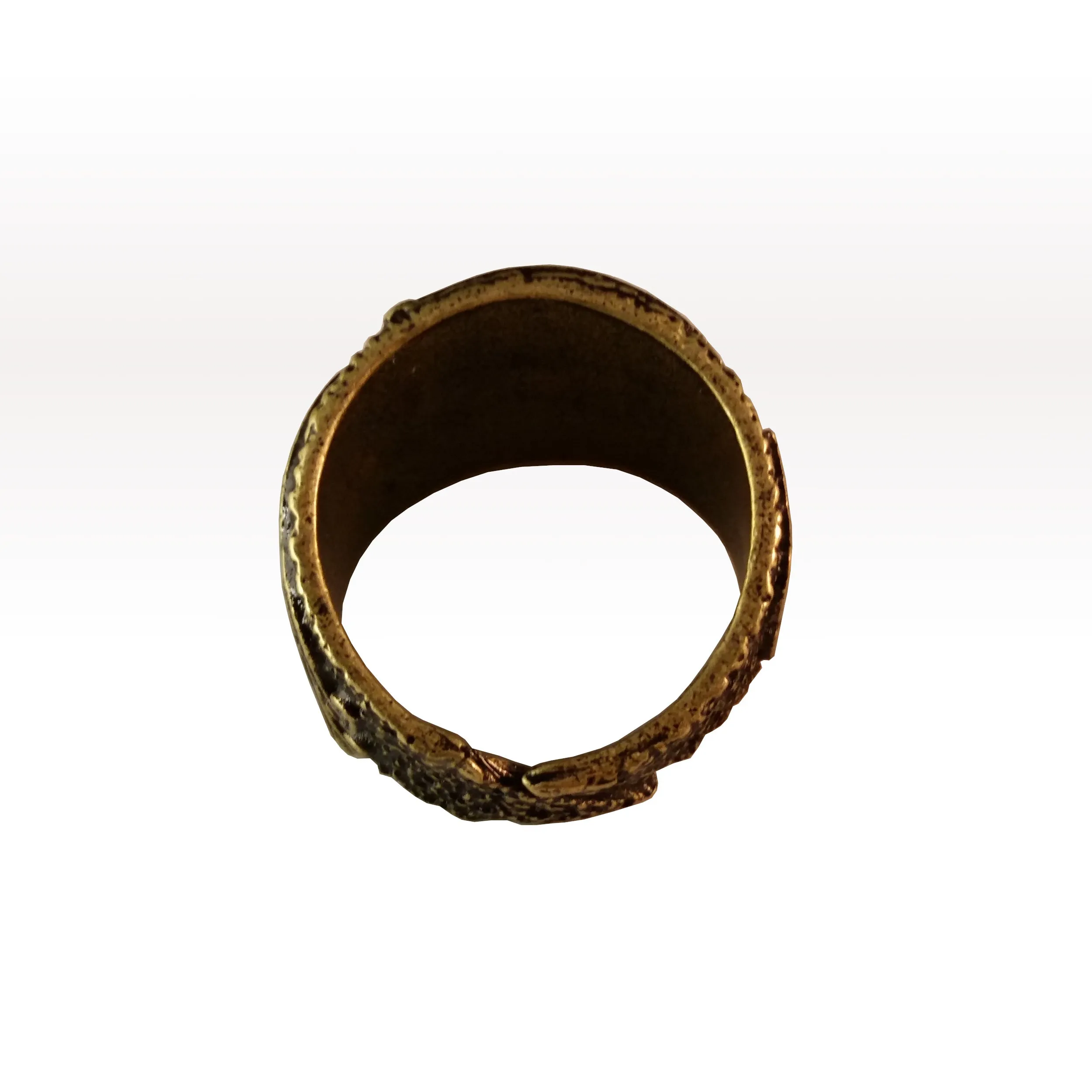 Raven Ring Bronze Viking Celtic Knot Work