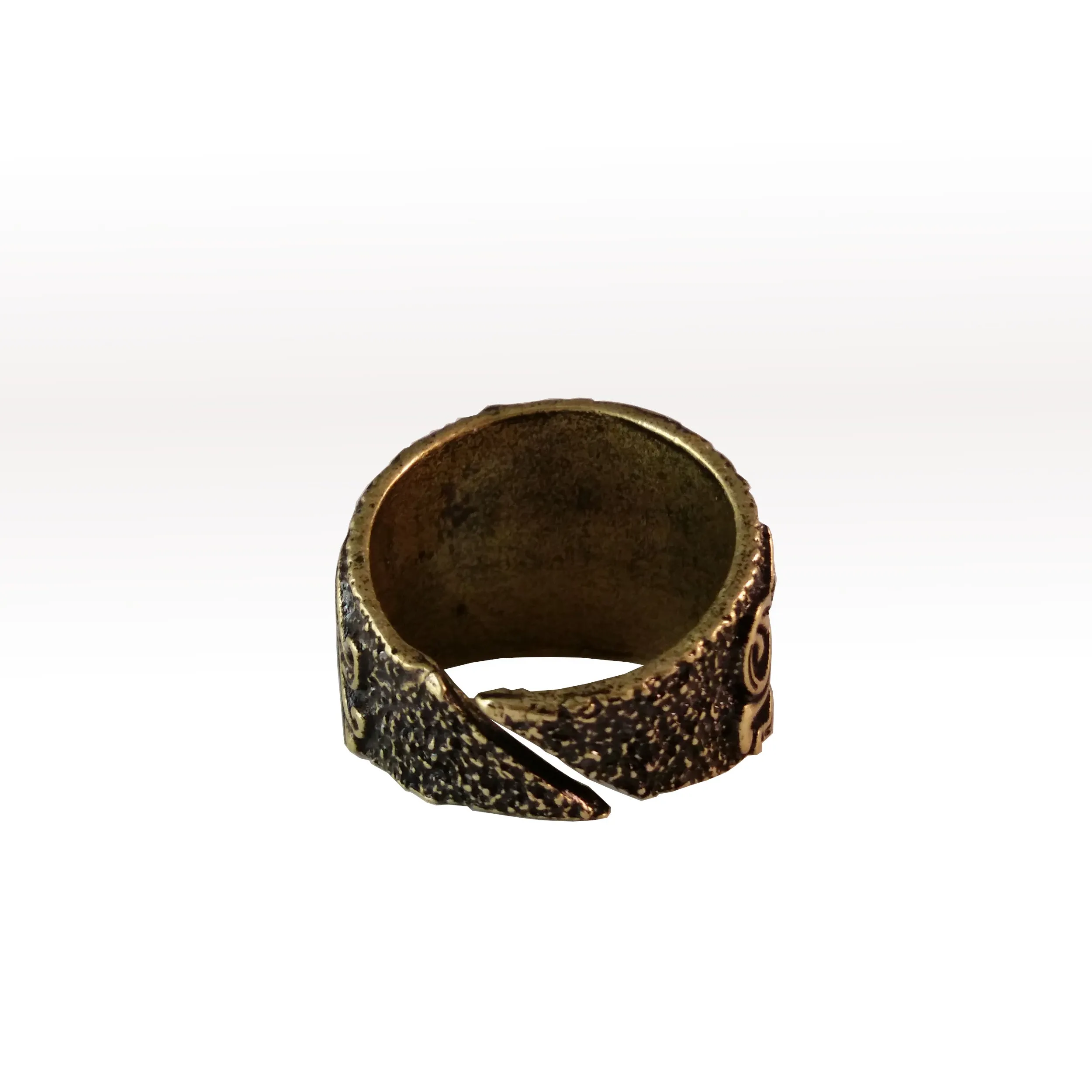 Raven Ring Bronze Viking Celtic Knot Work