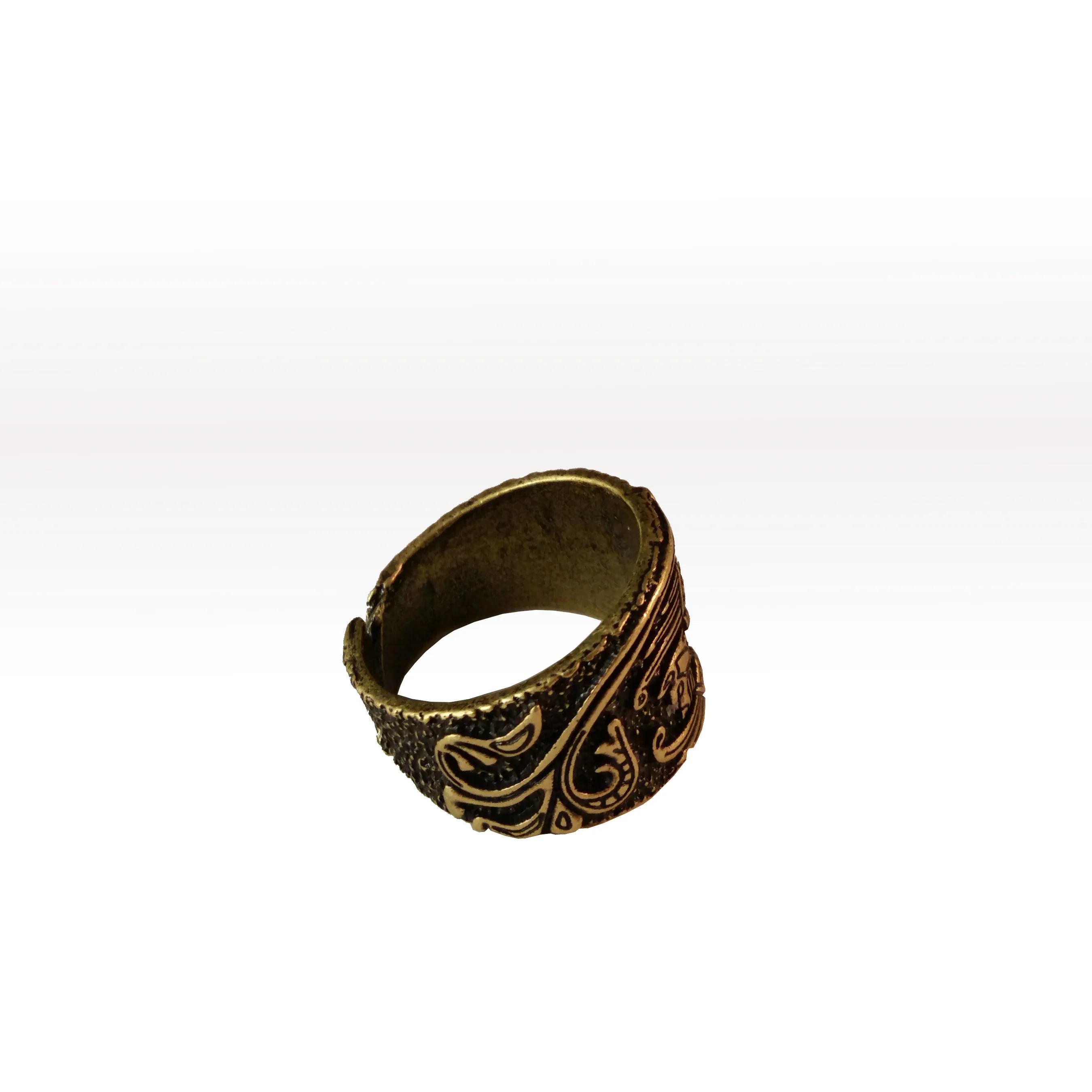 Raven Ring Bronze Viking Celtic Knot Work