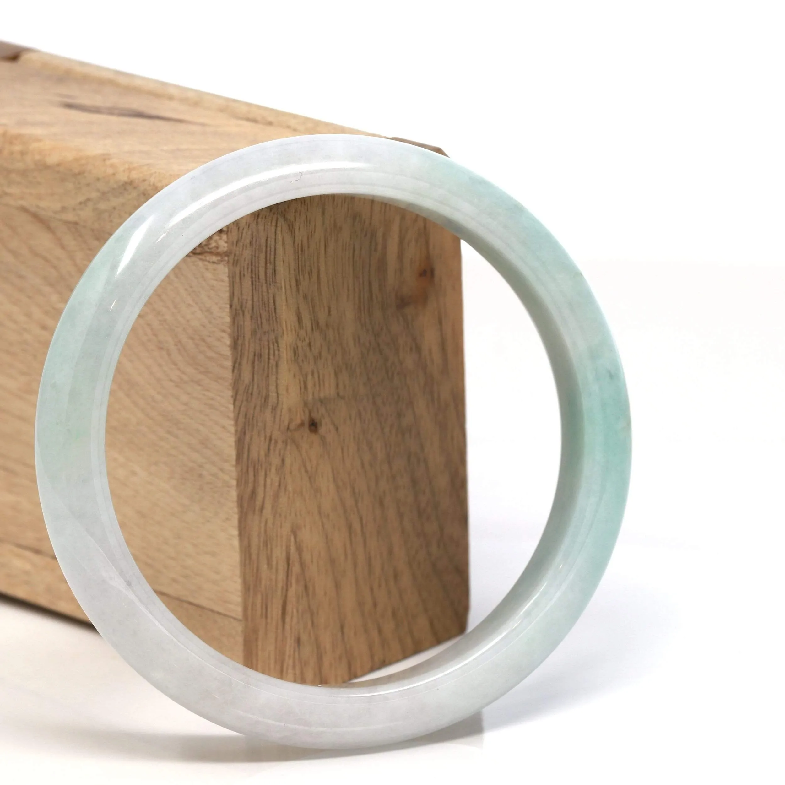RealJade® "Classic Bangle" Genuine Burmese High Quality Jadeite Jade Bangle Bracelet (61.81mm) #114
