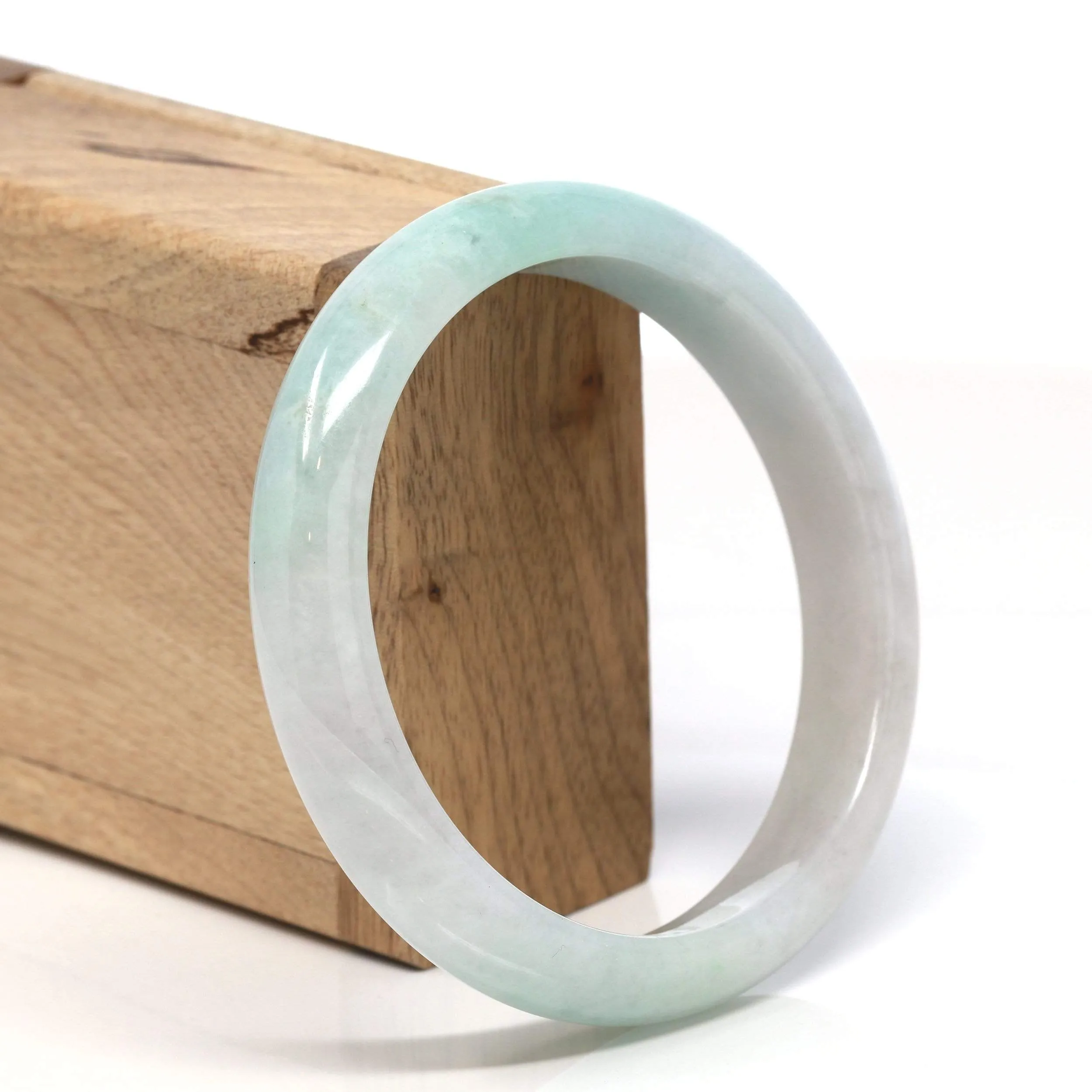 RealJade® "Classic Bangle" Genuine Burmese High Quality Jadeite Jade Bangle Bracelet (61.81mm) #114