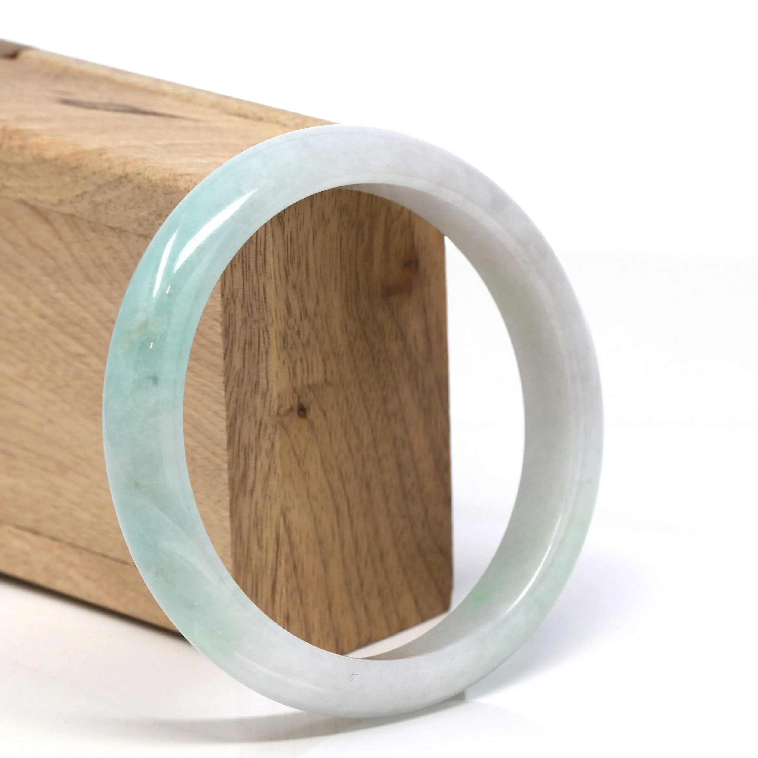 RealJade® "Classic Bangle" Genuine Burmese High Quality Jadeite Jade Bangle Bracelet (61.81mm) #114