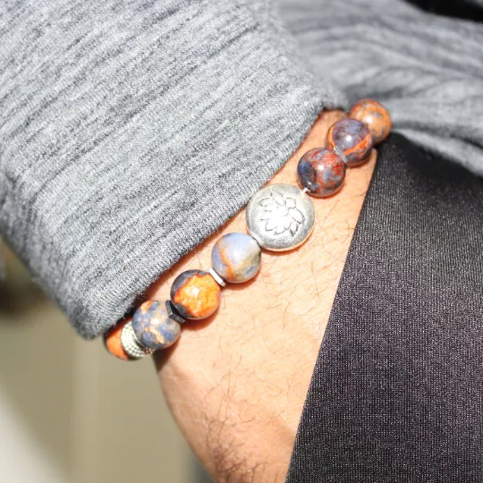 Red & Blue Sodalite Bead Bracelet