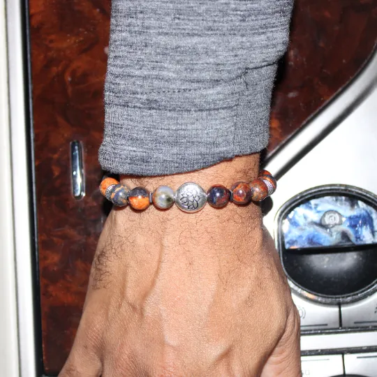 Red & Blue Sodalite Bead Bracelet