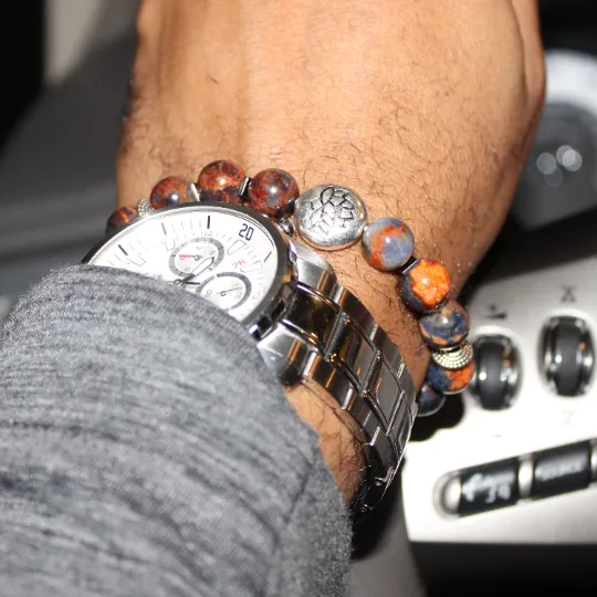 Red & Blue Sodalite Bead Bracelet