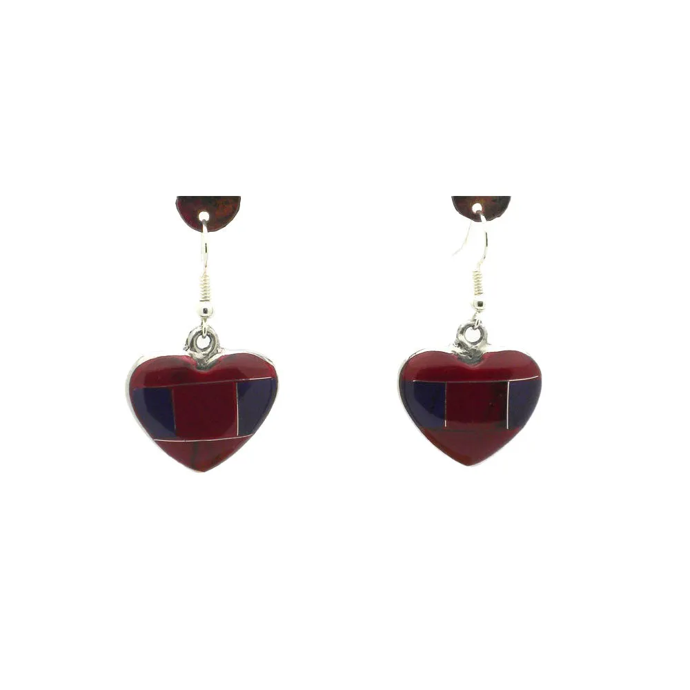 Red Jasper Heart Alpaca Silver Earrings Artisana