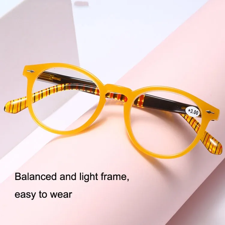 Retro Flexible Durable Portability HD Presbyopic Glasses  150(Beanflower)